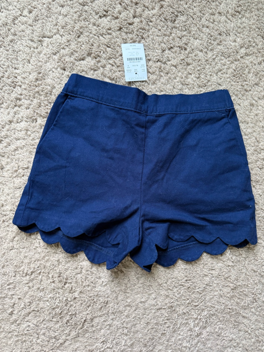 Crewcuts Navy Scallop-Hem High-Waist Shorts
